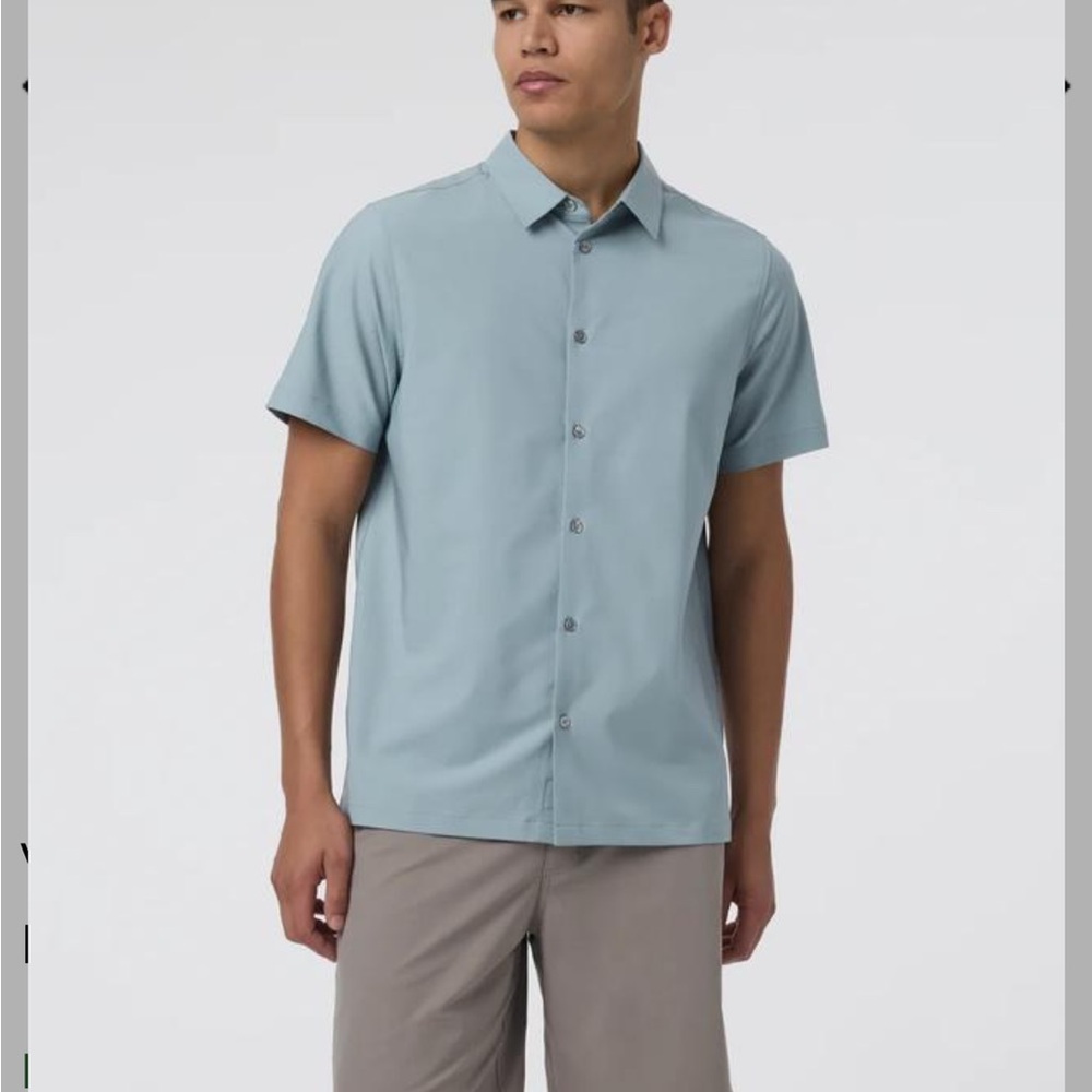 NWOT Vuori Manhattan Men's Button Down Shirt Medium Mist